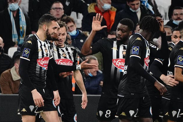 Joie - Angelo Fulgini (Sco Angers) FOOTBALL : Olympique de Marseille vs SCO Angers - Ligue 1 Uber Eats - Marseille - 04 02 2022 NorbertScanella Panoramic 