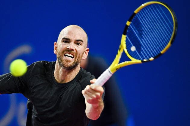 Adrian Mannarino (Fra) TENNIS : Open Sud de France 2022 - Montpellier - 04 02 2022 JBAutissier Panoramic 