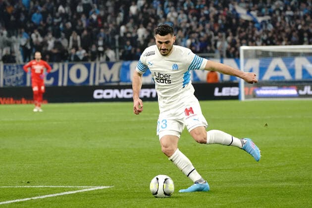 Fußball, Olympique Marseille - SCO Angers Sead Kolasinac (Olympique de Marseille) FOOTBALL : Olympique de Marseille vs SCO Angers - Ligue 1 Uber Eats - Marseille - 04 02 2022 NorbertScanella Panoramic 