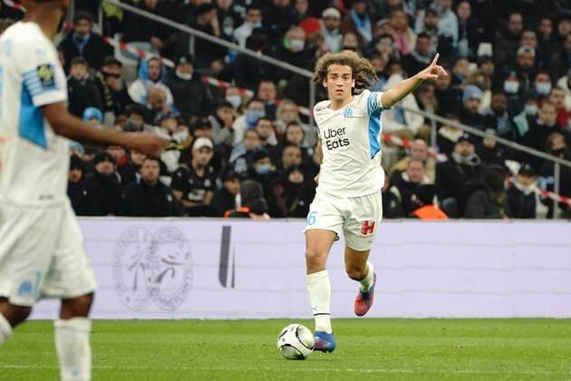 Fußball, Olympique Marseille - SCO Angers Matteo Guendouzi (Olympique de Marseille) FOOTBALL : Olympique de Marseille vs SCO Angers - Ligue 1 Uber Eats - Marseille - 04 02 2022 NorbertScanella Panoramic 