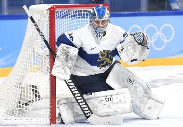 Goalie Anni Keisala of Finland during women s Ice hockey, Eishockey preliminary round group A match between Finland and Canada at the Beijing Winter Olympic Games, Olympische Spiele, Olympia, OS in Wukesong Sports Centre in Beijing on February 5, 2022. Beijing China LKLAPJ20220205081418I608  Copyright: xJussixNukarix