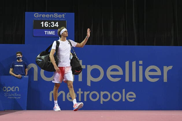 Alexander Zverev (Ger) TENNIS : Open Sud de France 2022 - Montpellier - 05 02 2022 JBAutissier Panoramic 
