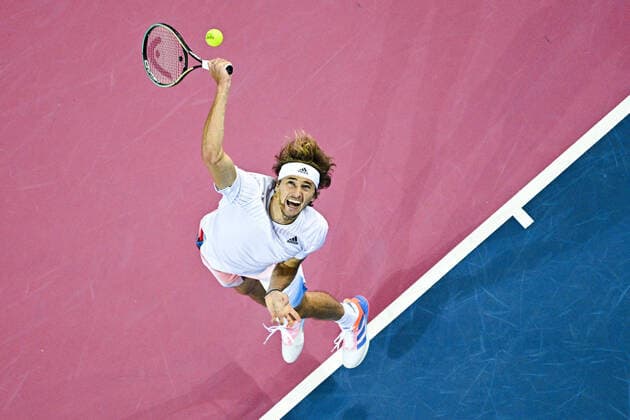 Alexander Zverev (Ger) TENNIS : Open Sud de France 2022 - Montpellier - 05 02 2022 JBAutissier Panoramic 