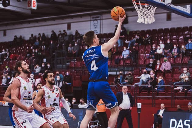 ProA 23 Matchday Artland Dragons vs VfL SparkassenStars Bochum, 05 02 2022 Niklas Geske VfL SparkassenStars Bochum, 4 ProA 23 Matchday Artland Dragons vs VfL SparkassenStars Bochum on 05 02 2022 in Quakenbrueck Artland Arena , Germany, Copyright: xBEAUTIFULxSPORTS Neddermannx