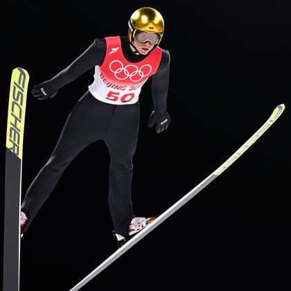 GEIGER Karl Team GER Ski Springen der Maenner Normalschanze am Sonntag den 06.02.2022 Ski jumping, Skispringen, Ski, nordisch Center in Zhangjiakon Olympische Winterspiele 2022 in Peking China *** GEIGER Karl Team GER Ski Jumping Men Normal Hill on Sunday 06 02 2022 Ski Jumping Center in Zhangjiakon Olympic Winter Games 2022 in Beijing China