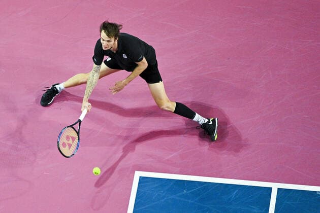 Alexander Bublik (Kaz) TENNIS : Open Sud de France 2022 Finale simple messieurs - Montpellier - 06 02 2022 JBAutissier Panoramic 