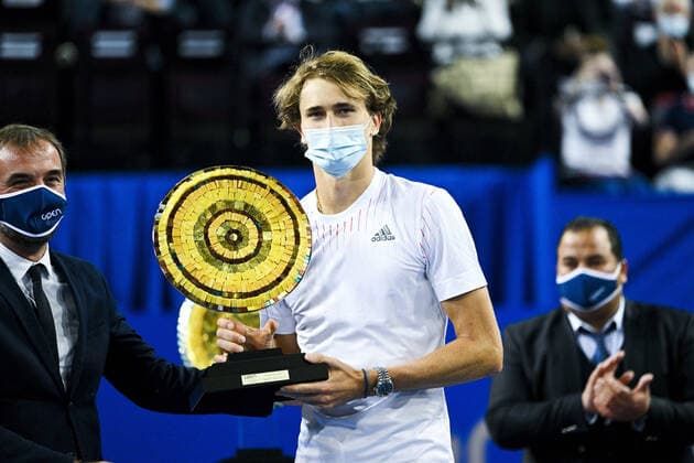 Alexander Zverev (Ger) TENNIS : Open Sud de France 2022 Finale simple messieurs - Montpellier - 06 02 2022 JBAutissier Panoramic 