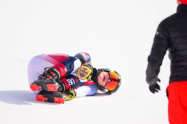 Bilder des Jahres 2022, Sport 02 Februar Sport Themen der Woche KW06 Sport Bilder des Tages 220207 Nina O Brien of Usa in pain after a fall when competing in women?s alpine skiing giant slalom during day 3 of the 2022 Winter Olympics on February 7, 2022 in Yanqing. Photo: Maxim Thore BILDBYRAN kod MT MT0307 alpint alpine Olympic Games, Olympische Spiele, Olympia, OS olympics winter olympics os ol olympiska spel vinter-os olympiske leker peking peking 2022 beijing 2022 beijing 2022 olympic games beijing 2022 winter olympic games peking-os beijing-ol vinter-ol 3 bbeng storslalom dag 3 dam *** 220207 Nina O Brien of Usa in pain after a fall when competing in women ?s alpine skiing giant slalom during day 3 of the 2022 Winter Olympics on February 7, 2022 in Yanqing Photo Maxim Thore BILDBYRAN kod MT MT0307 alpint alpine olympic games olympics winter olympics os ol olympics winter os olympics peking peking peking 2022 beijing 2022 beijing 2022 olympic games beijing 2022 winter olympic games peking os beijing ol winter ol 3 bbeng giant slalom day 3 dam,  Copyright: MAXIMxTHORE BB220207MT109