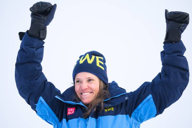 220207 Sara Hector of Sweden celebrating during the medal ceremony after women als alpine skiing giant slalom during day 3 of the 2022 Winter Olympics on February 7, 2022 in Yanqing Photo Maxim Thore BILDBYRAN kod MT MT0307 alpint alpine olympic games olympics winter olympics os ol olympiska games winter os olympic games peking Beijing 2022 beijing 2022 beijing 2022 olympic games beijing 2022 winter olympic games beijing os beijing ol winter ol 3 bbeng giant slalom day 3 dam celebration jubilation,  Copyright: MAXIMxTHORE BB220207MT152