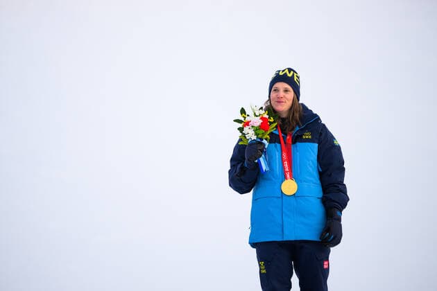 220207 Sara Hector of Sweden during the medal ceremony after women als alpine skiing giant slalom during day 3 of the 2022 Winter Olympics on February 7, 2022 in Yanqing Photo Maxim Thore BILDBYRAN kod MT MT0307 alpint alpine olympic games olympics winter olympics os ol olympiska spel Winter Olympics Beijing Olympic Games Beijing 2022 Beijing 2022 Beijing 2022 Olympic Games Beijing 2022 Winter Olympic Games Beijing Os Beijing ol Winter ol 3 bbeng giant slalom day 3 dam,  Copyright: MAXIMxTHORE BB220207MT157