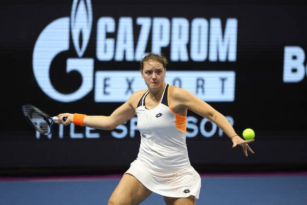 February 7, 2022, St. Peterburg, Russia: Jule Niemeier of Germany in action during the St. Petersburg Ladies Trophy 2022 tennis tournament against Erika Andreeva of Russia..Final score; Erika Andreeva 1:2 Jule Niemeier. St. Peterburg Russia - ZUMAs197 20220207_zaa_s197_030 Copyright: xMaksimxKonstantinovx