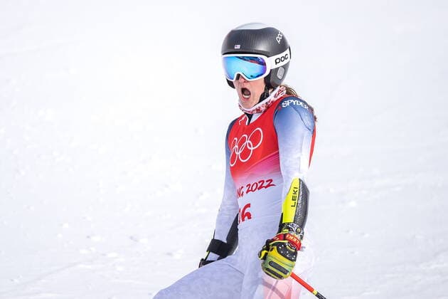 07 02 2022, National Alpine Ski Centre, Yanqing, CHN, Winter Olympics, Beijing 2022, Alpine Skiing, Giant Slalom, Women, in picture Paula Moltzan USA Paula Moltzan of the USA during women s Giant Slalom Competition for the Winter Olympic Games Beijing 2022 National Alpine Ski Centre in Yanqing, China on 2022 02 07 Expa Yanqing EP_gro