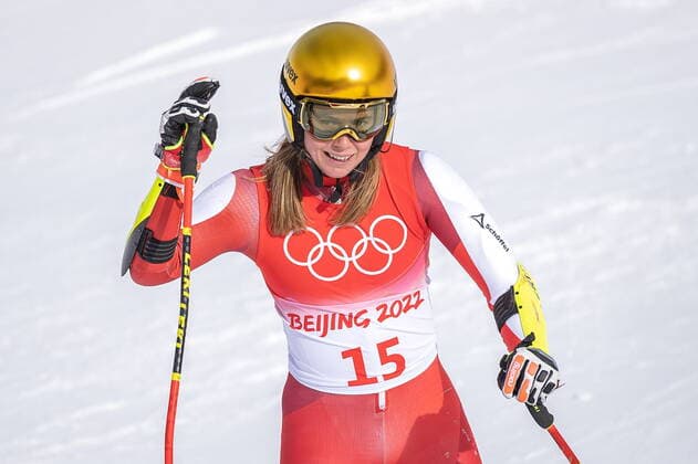 07 02 2022, National Alpine Ski Centre, Yanqing, CHN, Winter Olympic Games, Beijing 2022, Alpine Skiing, Giant Slalom, Women, in picture Katharina Liensberger AUT Katharina Liensberger of Austria during women s Giant Slalom Competition for the Winter Olympic Games Beijing 2022 National Alpine Ski Centre in Yanqing, China on 2022 02 07 Expa Yanqing EP_gro
