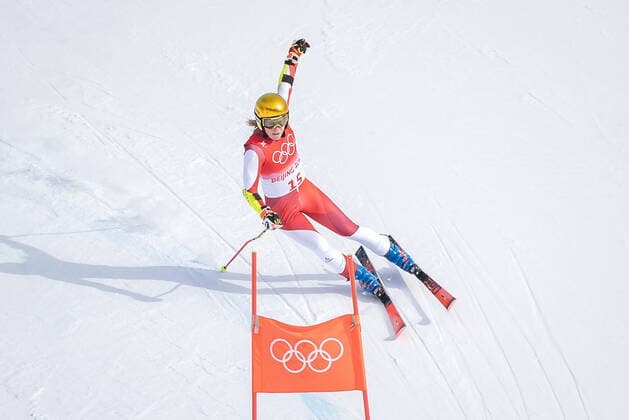 07 02 2022, National Alpine Ski Centre, Yanqing, CHN, Winter Olympic Games, Beijing 2022, Alpine Skiing, Giant Slalom, Women, in picture Katharina Liensberger AUT Katharina Liensberger of Austria during women s Giant Slalom Competition for the Winter Olympic Games Beijing 2022 National Alpine Ski Centre in Yanqing, China on 2022 02 07 Expa Yanqing EP_gro