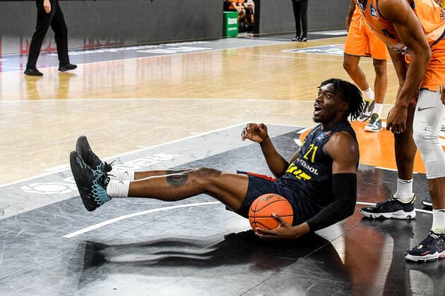 GER, BBL, ratiopharm ulm vs EWE Baskets Oldenburg 07 02 2022, ratiopharm arena, Neu Ulm, GER, BBL, ratiopharm ulm vs EWE Baskets Oldenburg, pictured Tai Odiase Oldenburg, 21 nordphotoxGmbHx xHafner nph00200