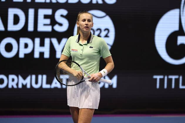 February 7, 2022, Saint Petersburg, Russia: Jil Teichmann of Switzerland plays against Anett Kontaveit of Estonia during the St. Petersburg Ladies Trophy 2022 tennis tournament..Final score: Saint Petersburg Russia - ZUMAs197 20220207_zaa_s197_183 Copyright: xMaksimxKonstantinovx