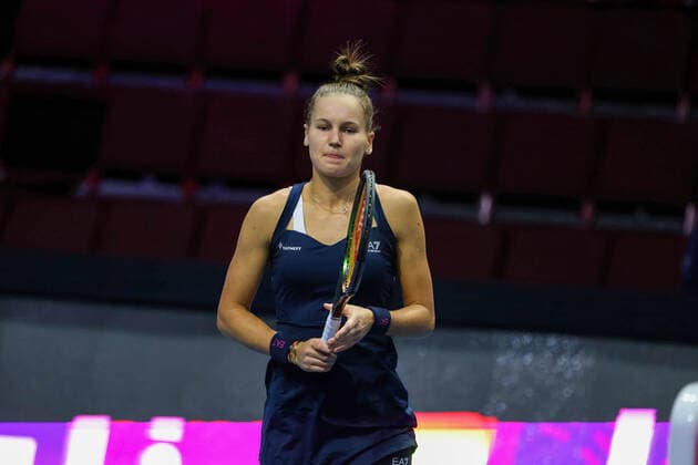 February 7, 2022, Saint Petersburg, Russia: Veronika Kudermetova of Russia plays against Belinda Bencic of Switzerland during the St. Petersburg Ladies Trophy 2022 tennis tournament..Final score: Saint Petersburg Russia - ZUMAs197 20220207_zaa_s197_214 Copyright: xMaksimxKonstantinovx