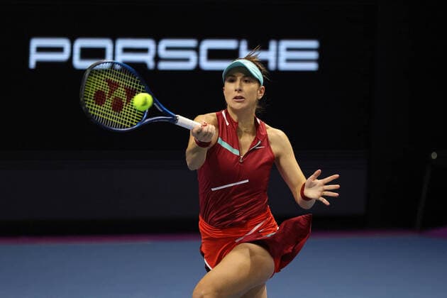 February 7, 2022, Saint Petersburg, Russia: Belinda Bencic of Switzerland plays against Veronika Kudermetova of Russia during the St. Petersburg Ladies Trophy 2022 tennis tournament..Final score: Saint Petersburg Russia - ZUMAs197 20220207_zaa_s197_224 Copyright: xMaksimxKonstantinovx