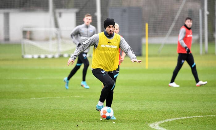 Football, men, season 2021 2022, 1 Bundesliga, Hertha BSC, training, Suat Serdar Hertha BSC , 08 02 2022, Copyright: xSebastianxRäppold MatthiasxKochx