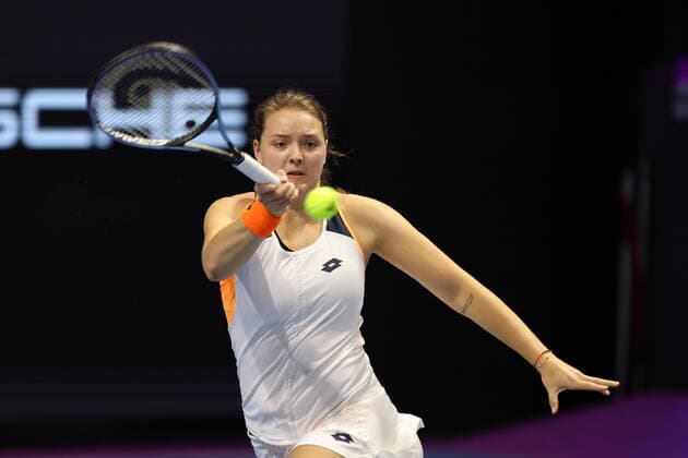 February 8, 2022, Saint Petersburg, Russia: Jule Niemeier of Germany in action during the St. Petersburg Ladies Trophy 2022 tennis tournament against Petra Kvitova of Czech Republic..Final score; Petra Kvitova 2:0 Jule Niemeier. Saint Petersburg Russia - ZUMAs197 20220208_zaa_s197_002 Copyright: xMaksimxKonstantinovx
