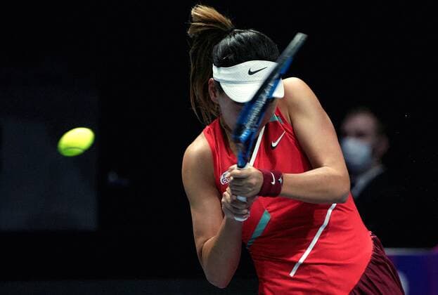 Russia Tennis St. Petersburg Ladies Trophy 8108315 08.02.2022 China?s Wang Xinyu returns the ball to Latvia s Jelena Ostapenko during a women s singles match at the St. Petersburg Ladies Trophy 2022 tennis tournament in St.Petersburg, Russia. Alexei Danichev Sputnik St. Petersburg Russia  Copyright: xAlexeixDanichevx