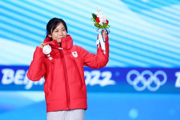 Miho Takagi (JPN), FEBRUARY 8, 2022 - Speed skating, Eisschnelllauf : Women s 1500m Medal Ceremony during the Beijing 2022 Olympic Winter games, Winterspiele,Spiele, Summer games at Beijing Medal Plaza in Beijing, China.  (180182805)