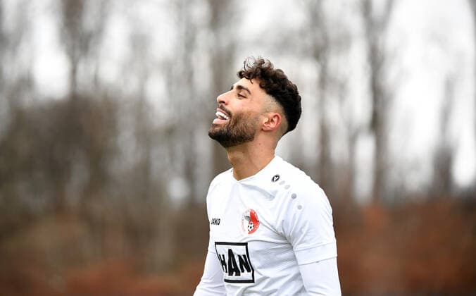 Football, Men, Season 2021 2022, Regionalliga Nordost 24 Matchday , Berliner AK Chemnitzer FC, Nader El Jindaoui Berliner AK 07,BAK , 05 02 2022, Copyright: xSebastianxRäppold MatthiasxKochx