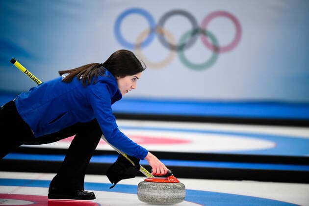 Photo LaPresse Marco Alpozzi February 08, 2022 Beijing, China Beijing 2022 Winter Olympic Games, Olympische Spiele, Olympia, OS - Mixed Doubles Gold Medal Game - Italy vs Norway In the pic: CONSTANTINI Stefania  Copyright: xMarcoxAlpozzi LaPressex