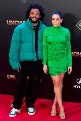 Marcelo Alves with wife Clarice Alves at the premiere of the motion picture Uncharted at El Hormiguero Madrid, 08 02 2022  Foto:xDyDxFotografosx xFuturexImage