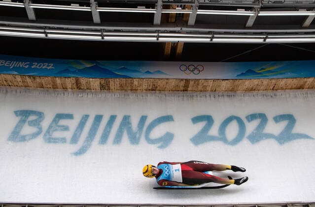 (220208) -- BEIJING, Feb. 8, 2022 -- Natalie Geisenberger of Germany competes during women s singles run?of luge event?at the Yanqing?National Sliding Centre in Yanqing?district of Beijing, capital of China, Feb. 8, 2022. ) (BEIJING2022)CHINA-BEIJING-YANQING-OLYMPIC Winter games, Winterspiele,Spiele, Summer games LUGE-WOMEN S SINGLES (CN) SunxFei 