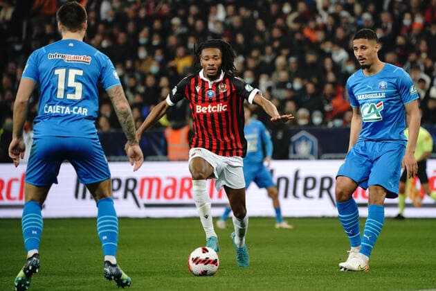 Khephren Thuram (OGC Nice) FOOTBALL : OGC Nice vs Marseille - 1 4 de finale de coupe de France - Nice - 09 02 2022 NorbertScanella Panoramic 