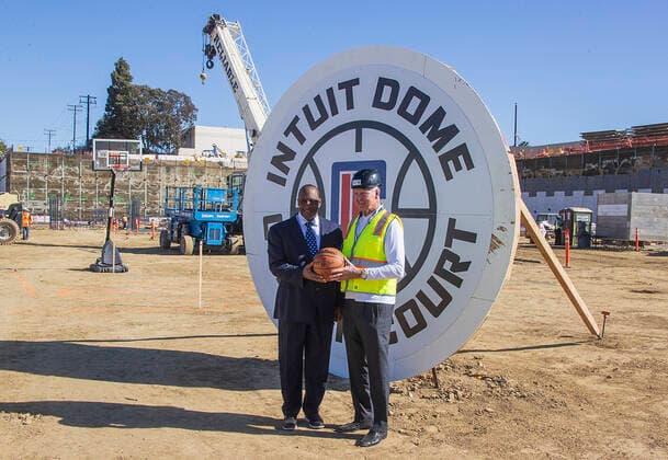 Basketball, NBA, construction of the Intuit Dome, venue of the Los Angeles Clippers