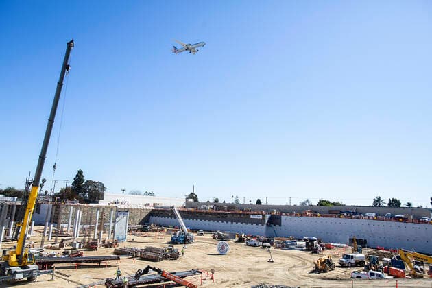 February 9, 2022, Inglewood, California, USA: Media was invited to a First Look at the Intuit Dome construction, future home of the Los Angeles Clippers on Wednesday February 9, 2022 at the Inuit Dome site in Inglewood, California. PI Inglewood USA - ZUMAp124 20220209_zaa_p124_017 Copyright: xJAVIERxROJASx