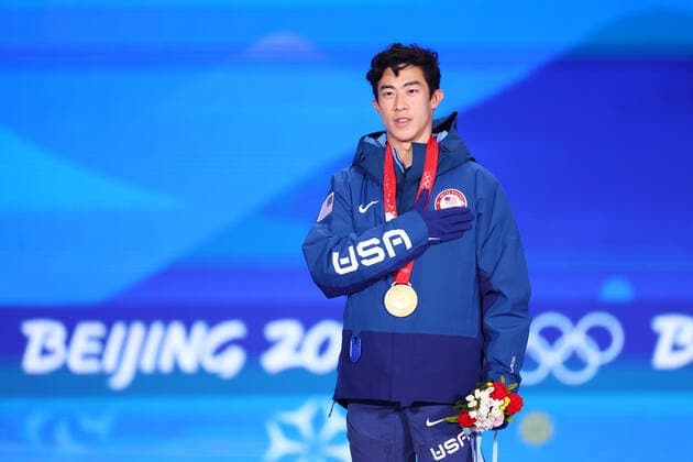 Nathan Chen (USA), FEBRUARY 10, 2022 - Figure skating, Eiskunstlauf : Men s Medal Ceremony during the Beijing 2022 Olympic Winter games, Winterspiele,Spiele, Summer games at Beijing Medal Plaza in Beijing, China.  (180346002)