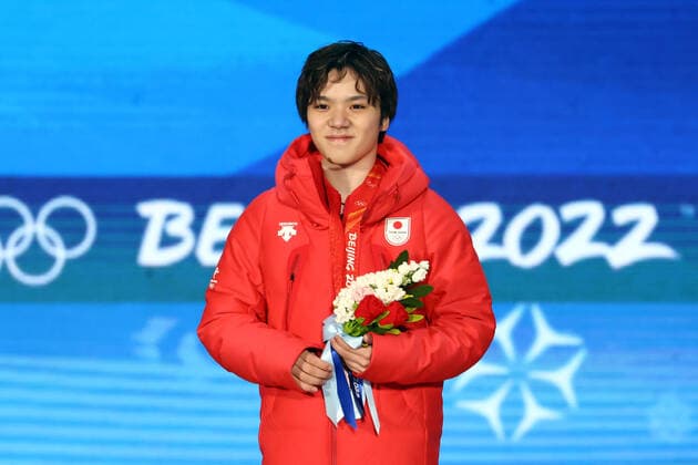 Shoma Uno (JPN), FEBRUARY 10, 2022 - Figure skating, Eiskunstlauf : Men s Medal Ceremony during the Beijing 2022 Olympic Winter games, Winterspiele,Spiele, Summer games at Beijing Medal Plaza in Beijing, China.  (180346829)