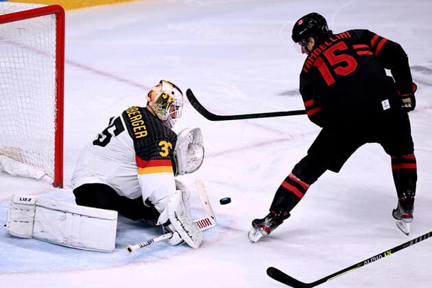 NIEDERBERGER Mathias goalkeeper team GER with TAMBELLINI Adam CAN ice hockey game preliminary round Canada Germany on Thursday the 10 02 2022 in Beijing Olympic Winter Games 2022 in Beijing China