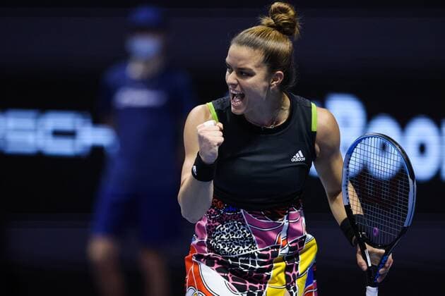 Petersburg Ladies Trophy 2022 - Quarter-Finals Maria Sakkari in a game against Elise Mertens at the Ladies Trophy tennis tournament in St. Petersburg. Maria Sakkari won a total score of 7.6, 6.2 . St Petersburg, Russia. 11 feb 2022 St Petersburg Russia  Copyright: xValyaxEgorshinx originalFilename:egorshin-notitle220211_npLxJ.jpg