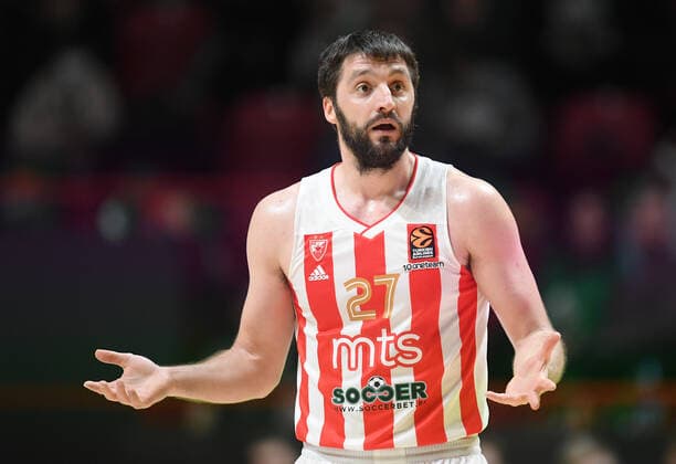 Basketball, EuroLeague, Unics Kasan - Roter Stern Belgrad Russia Basketball Euroleague UNICS - Crvena Zvezda 8111807 11.02.2022 Crvena Zvezda s Stefan Markovic reacts during the Euroleague basketball match between UNICS Kazan and Crvena Zvezda Belgrade, in Kazan, Russia s Republic of Tatarstan, Russia. Maksim Bogodvid Sputnik Kazan Republic of Tatarstan Russia  Copyright: xMaksimxBogodvidx