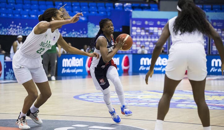 Olivia Epoupa of France BASKET BALL FEMININ : Nigeria vs France - FIBA Tournoi qualificatif Mondial - Belgrade - 11 02 2022 NikolaKrstic Panoramic 