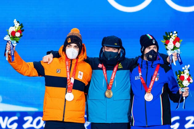 BEIJING 2022, Speed Skating, 10000m Men, Award Ceremony