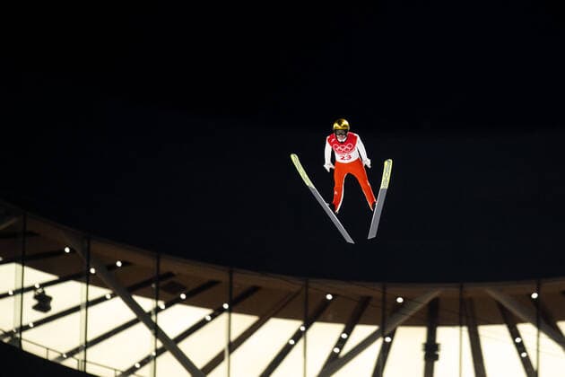 220212 Simon Ammann of Switzerland competes in men s Ski jumping, Skispringen, Ski, nordisch large hill individual during day 8 of the 2022 Winter Olympics on February 12, 2022 in Zhangjiakou. Photo: Jon Olav Nesvold BILDBYRAN COP 217 JE0039 backhoppning ski jumping skihopping Olympic Games, Olympische Spiele, Olympia, OS olympics winter olympics os ol olympiska spel vinter-os olympiske leker peking peking 2022 beijing 2022 beijing 2022 olympic games beijing 2022 winter olympic games peking-os beijing-ol vinter-ol 8 bbeng *** 220212 Simon Ammann of Switzerland competes in men s ski jumping large hill individual during day 8 of the 2022 Winter Olympics on February 12, 2022 in Zhangjiakou Photo Jon Olav Nesvold BILDBYRAN COP 217 JE0039 backhoppning ski jumping skihopping olympic games olympics winter olympics os ol olympiska spel Winter Olympics Beijing Olympic Games Beijing 2022 Beijing 2022 Beijing 2022 Olympic Games Beijing 2022 Winter Olympic Games Beijing Os Beijing ol Winter ol 8 bbeng,  Copyright: JONxOLAVxNESVOLD BB220212JE114