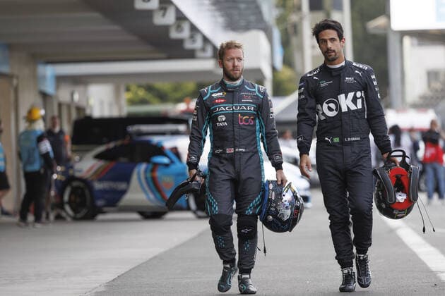 BIRD Sam (gbr), Jaguar TCS Racing, Jaguar I-Type 5, portrait, DI GRASSI Lucas (bra), ROKiT Venturi Racing, Mercedes-EQ Silver Arrow 02, portrait, during the 2022 Mexico City ePrix, 2nd meeting of the 2021-22 ABB FIA Formula E World Championship, WM, Weltmeisterschaft on the Autodromo Hermanos Rodriguez from February 10 to 11, in Mexico City, Mexico - AUTO - 2022 FORMULA E Mexico City ePRIX DPPI Panoramic _LF32515