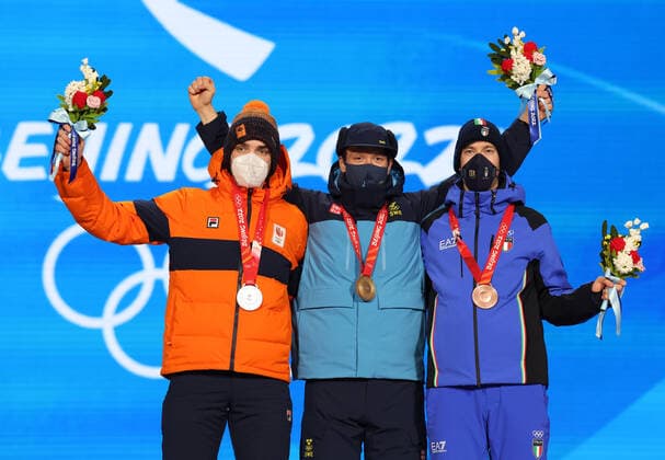 BEIJING 2022, Speed Skating, 10000m Men, Award Ceremony