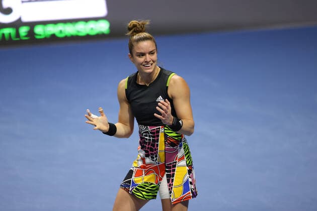 February 12, 2022, Saint Petersburg, Russia: Maria Sakkari of Greece reacts against Irina-Camelia Begu of Romania during the St. Petersburg Ladies Trophy 2022 tennis tournament..Final score: Saint Petersburg Russia - ZUMAs197 20220212_zaa_s197_046 Copyright: xMaksimxKonstantinovx