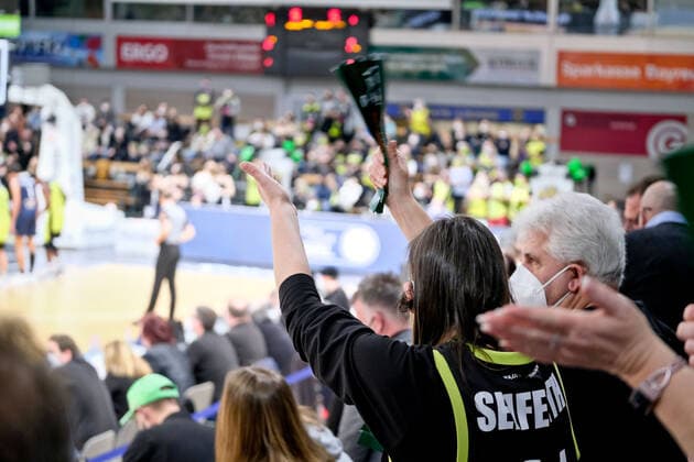 medi bayreuth MLP Heidelberg , Basketball, Bundesliga, BBL, Matchday 21, Season 2021 2022, 13 02 2022 Fans medi bayreuth MLP Heidelberg , Basketball, Bundesliga, BBL, Matchday 21, Season 2021 2022, 13 02 2022 Bayreuth Copyright: xEibner-Pressefoto ThorstenxOchsx EP_TOS