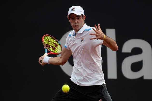 Rio Open 2022 RIO DE JANEIRO, RJ - 12.02.2022: RIO OPEN 2022 - Gustavo Heide (BRA in dispute with ) Miomir Kecmanovic (SRB) on the Guga Kuerten court for the qualify during Rio Open 2022 held at the Jockey Club Brasileiro that takes place from February 12 to 20, this Saturday (12), in Rio de Janeiro, RJ. (Photo: Celso Pupo Fotoarena) x2169403x  CelsoxPupo