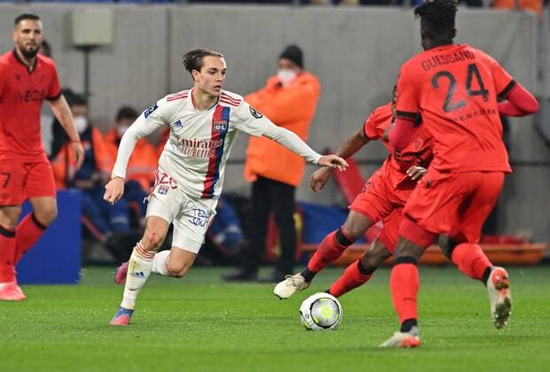 Maxence Caqueret (lyon) FOOTBALL: Olympique Lyonnais vs OGC Nice - Ligue 1 - 12 02 2022 FredericChambert Panoramic 