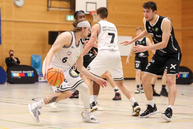 2. Basketball Bundesliga ProB Basketball ART Giants Düsseldorf gegen WWU Baskets Münster, 12.02.2022 ; 2. Basketball Bundesliga ProB Basketball ART Giants Düsseldorf gegen WWU Baskets Münster am 12.02.2022, Duesseldorf. Copyright: xBEAUTIFULxSPORTS KennyxBeelex