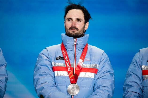 220213 Hans Christer Holund of Norway with his silver medal at the medal ceremony for men s cross country skiing 4 x 10 km relay during day 9 of the 2022 Winter Olympics on February 13, 2022 in Zhangjiakou Photo Jon Olav Nesvold BILDBYRAN COP 217 JE0041 olympic games olympics winter olympics os ol olympic games winter os olympic games peking peking 2022 beijing 2022 beijing 2022 olympic games beijing 2022 winter olympic games beijing os beijing ol winter ol 9 bbeng norway,  Copyright: JONxOLAVxNESVOLD BB220213JE117