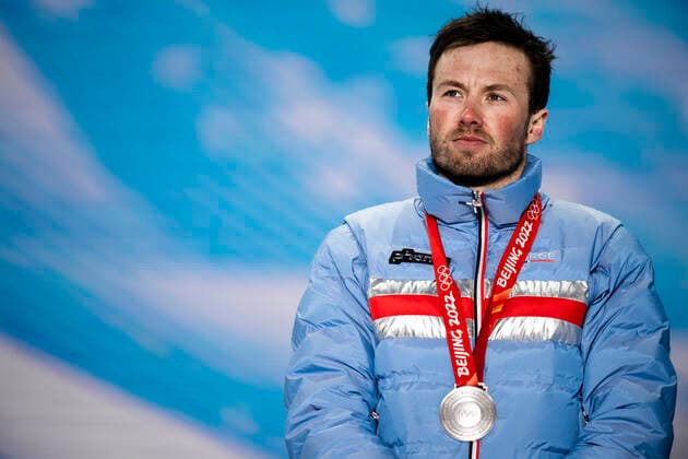 220213 Emil Iversen of Norway with his silver medal at the medal ceremony for men s cross country skiing 4 x 10 km relay during day 9 of the 2022 Winter Olympics on February 13, 2022 in Zhangjiakou Photo Jon Olav Nesvold BILDBYRAN COP 217 JE0041 olympic games olympics winter olympics os ol olympic games winter os olympic games peking peking 2022 beijing 2022 beijing 2022 olympic games beijing 2022 winter olympic games peking os beijing ol winter ol 9 bbeng norway,  Copyright: JONxOLAVxNESVOLD BB220213JE119